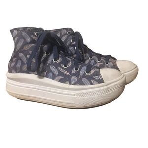 Converse Move Hi Top Platform‎ Chuck Taylor Sneakers  Kids Size 3 Feathers